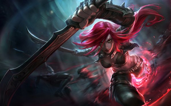 Video Game League Of Legends Dagger Red Hair Katarina HD Wallpaper | Background Image