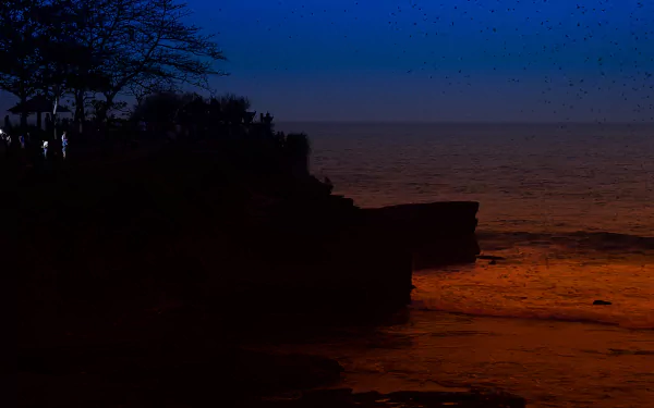 night seaside photography coastline HD Desktop Wallpaper | Background Image
