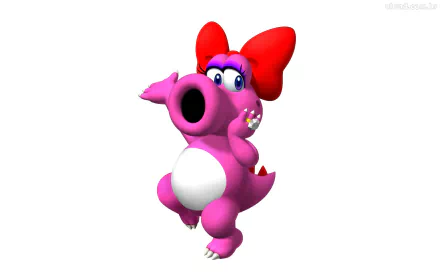 HD desktop wallpaper featuring Birdo from the Mario series on a plain background.