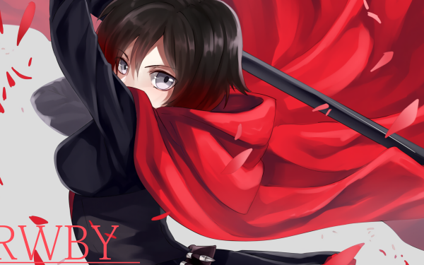 Anime RWBY Ruby Rose Lunging Cape HD Wallpaper | Background Image