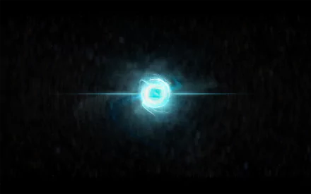HD desktop wallpaper featuring a mystical energy orb with blue light rays, inspired by the video game DotA 2.