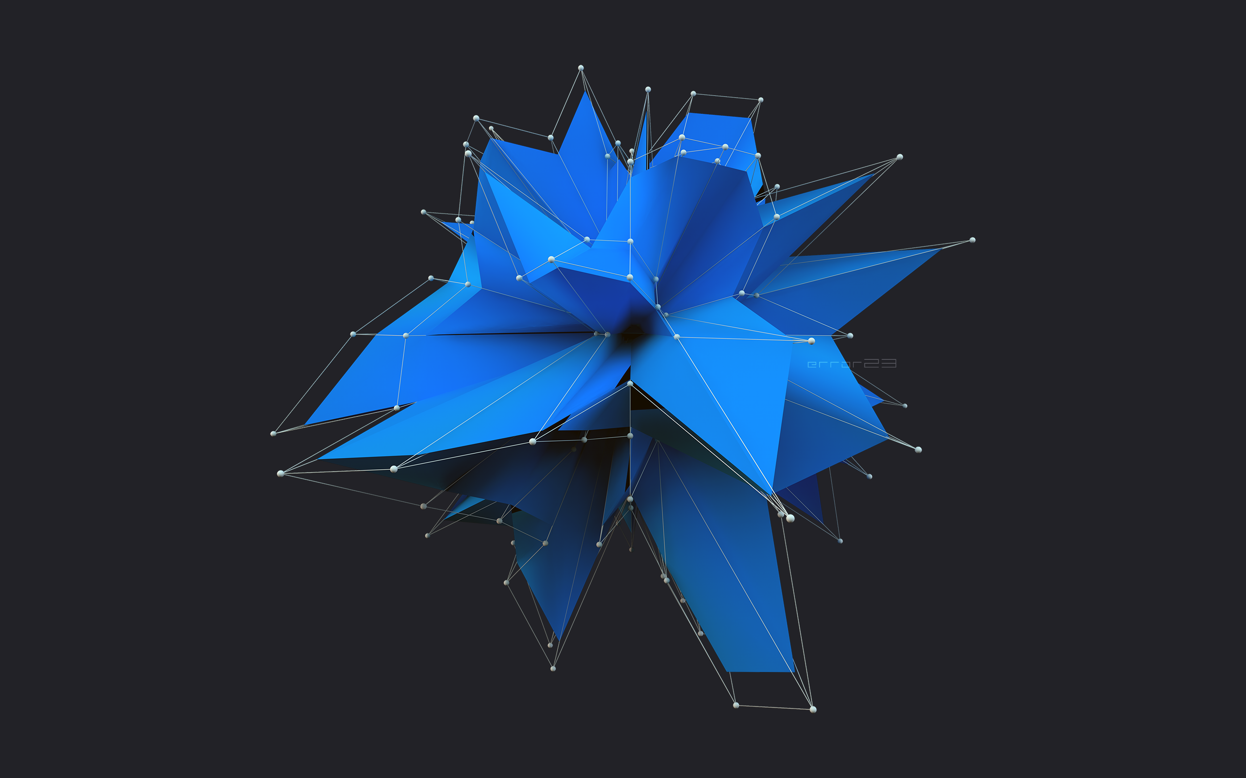 HD Abstract Art: Dynamic Blue Geometric Explosion