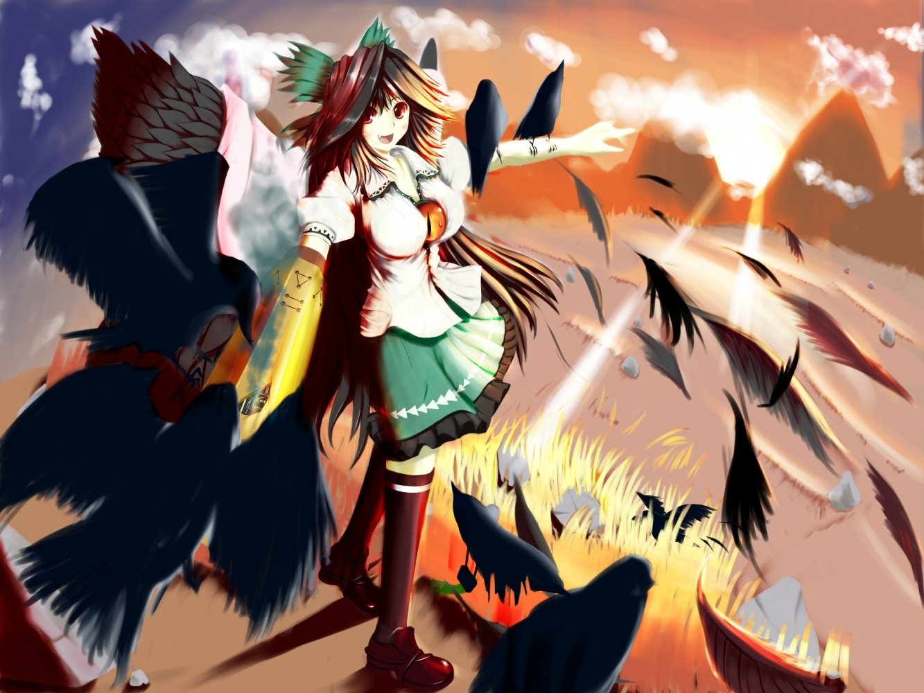 Download Utsuho Reiuji Anime Touhou Wallpaper