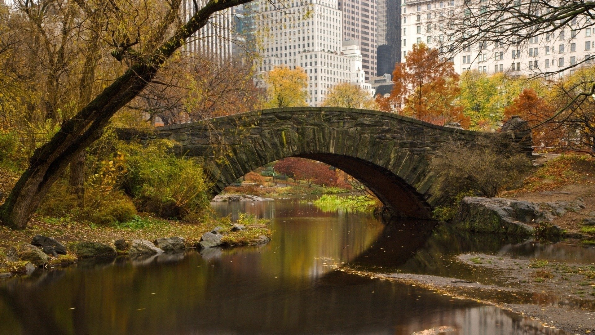 Download Gapstow Bridge New York Manhattan Man Made Bridge Central Park HD Wallpaper