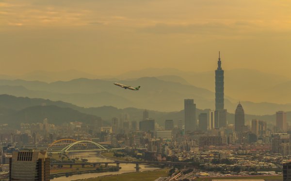 Man Made Taipei Cities Taiwan Mountain Airplane HD Wallpaper | Background Image