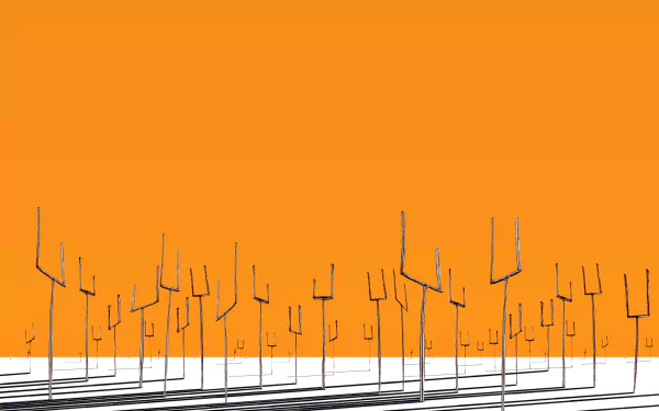 A vibrant HD desktop wallpaper featuring orange tones and abstract musical elements, evoking a connection to music and the band Muse.
