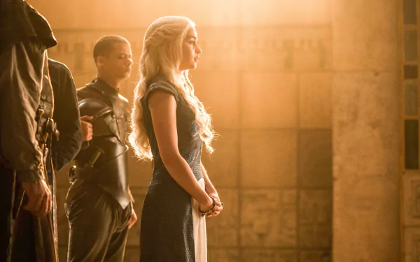 Jacob Anderson Grey Worm Emilia Clarke Daenerys Targaryen TV Show Game Of Thrones HD Desktop Wallpaper | Background Image