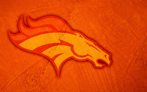 HD PC desktop wallpaper featuring the Denver Broncos logo on a textured orange background, highlighting the team's vibrant colors and dynamic design.