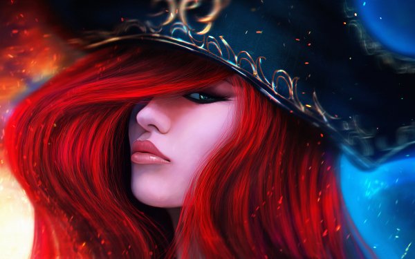 Video Game League Of Legends Miss Fortune Red Hair Tricorn Hat HD Wallpaper | Background Image