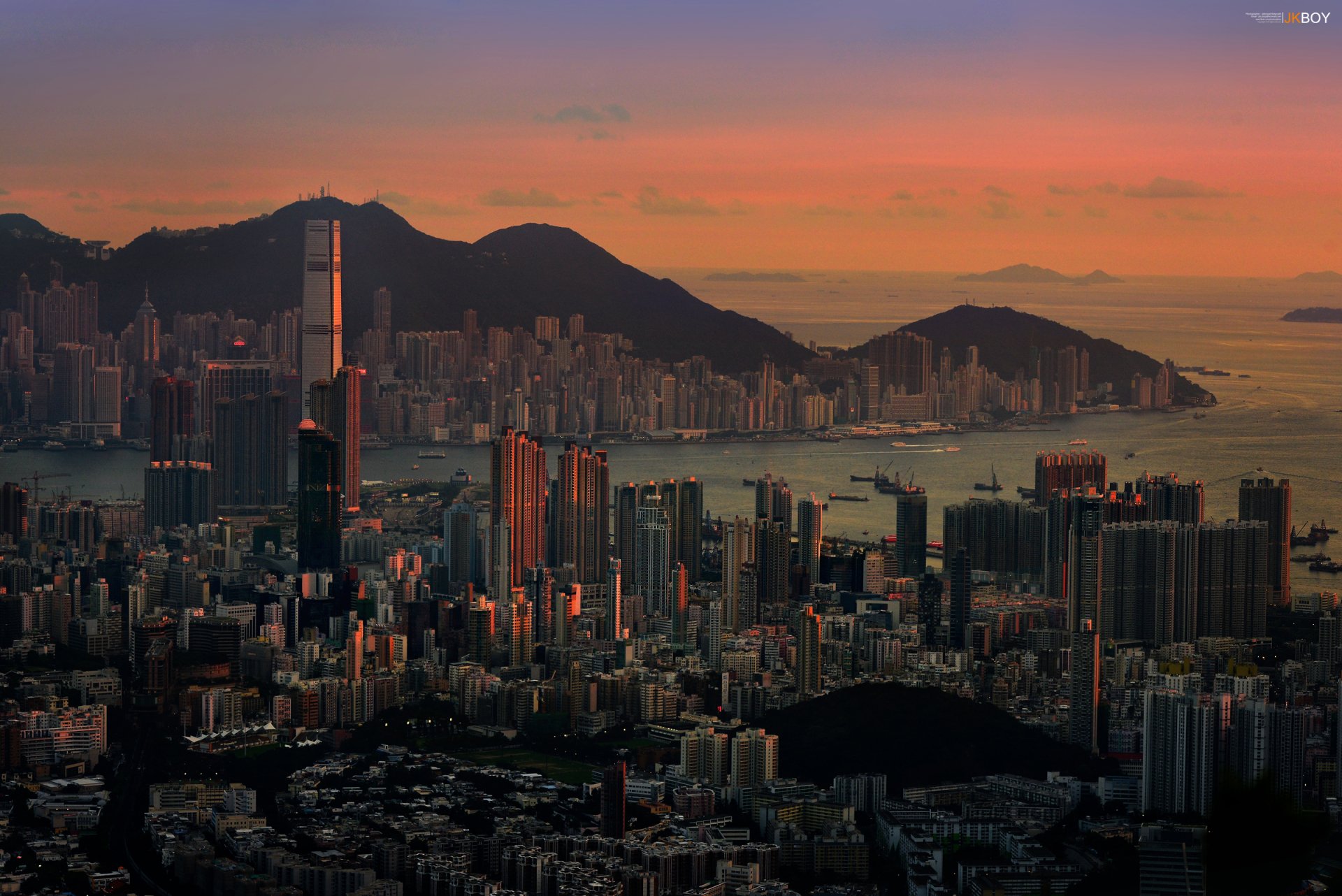 Download Landscape Sunset Harbor Sea China Megapolis Man Made Hong Kong HD Wallpaper by Jkboy Jatenipat