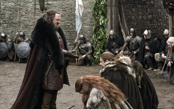 HD PC desktop wallpaper featuring Sean Bean as Eddard Stark and Mark Addy as Robert Baratheon from the TV show Game of Thrones.