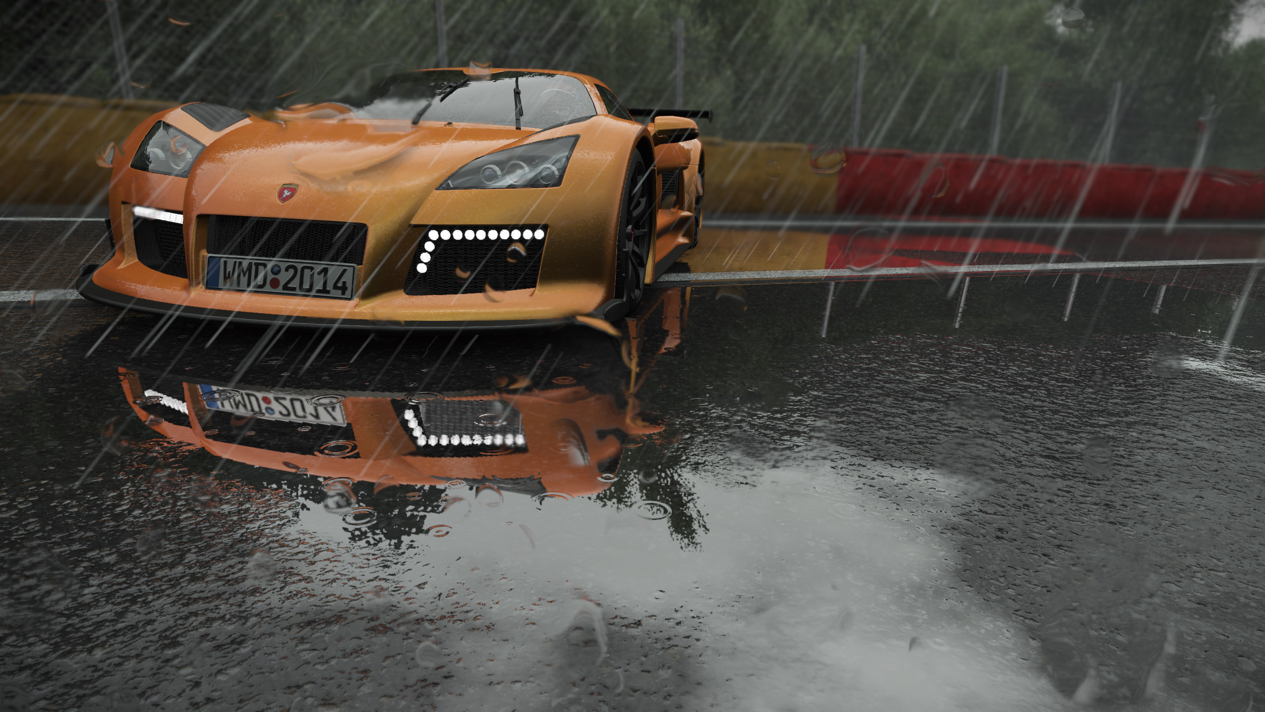 Car In Rain Hd Wallpaper