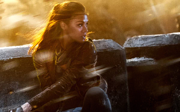 HD PC desktop wallpaper featuring a dramatic scene from the movie Star Trek Into Darkness with a focused character set against a glowing background.