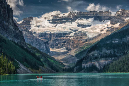 canoe lake mountain Alberta banff Canada nature lake louise HD Desktop Wallpaper | Background Image