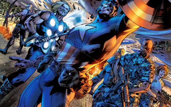 Ultimates (Marvel Comics) Black Widow Nick Fury Captain America Thor Hawkeye Comic Avengers HD Desktop Wallpaper | Background Image