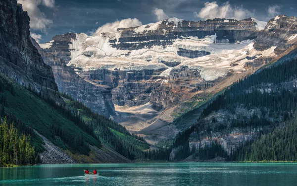 canoe lake mountain Alberta banff Canada nature lake louise HD Desktop Wallpaper | Background Image