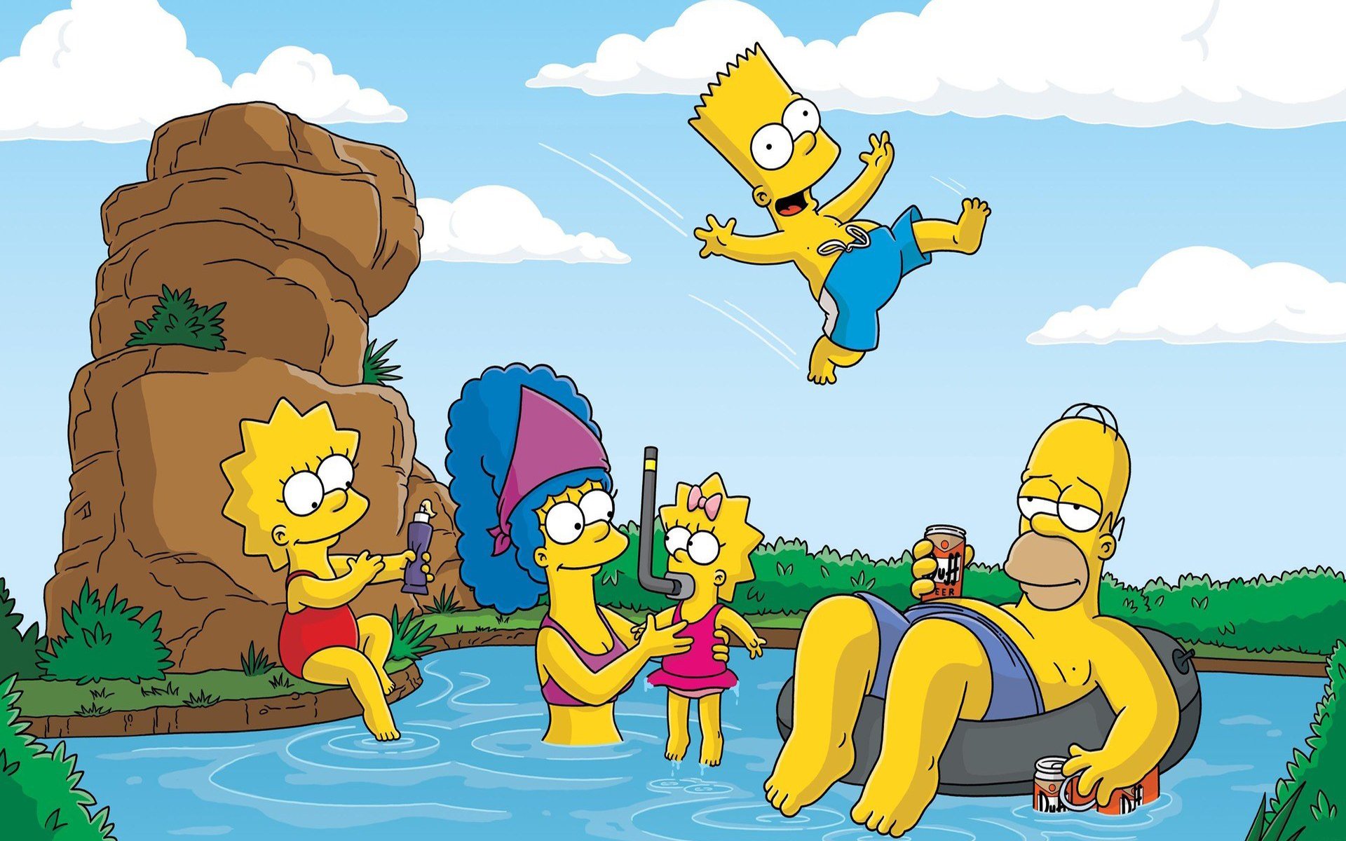 Download Lisa Simpson Marge Simpson Maggie Simpson Bart Simpson Homer  Simpson TV Show The Simpsons HD Wallpaper