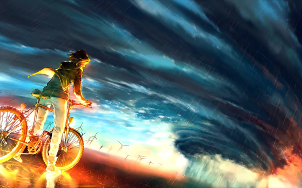 wind turbine bike artistic Artwork HD Desktop Wallpaper | Background Image