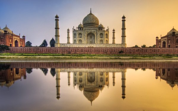 Man Made Taj Mahal Monuments Agra India Reflection Uttar Pradesh HD Wallpaper | Background Image