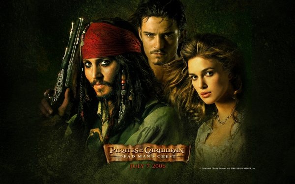 Filme Pirates of the Caribbean – Fluch der Karibik 2 Fluch der Karibik Johnny Depp Jack Sparrow Orlando Bloom Keira Knightley Elizabeth Swann HD Wallpaper | Hintergrund