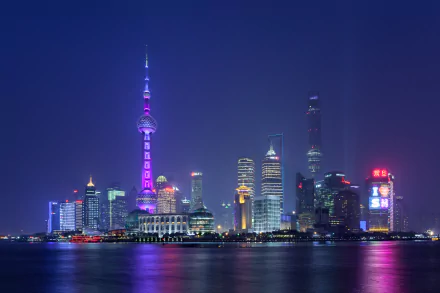 Oriental Pearl Tower night China man made Shanghai HD Desktop Wallpaper | Background Image