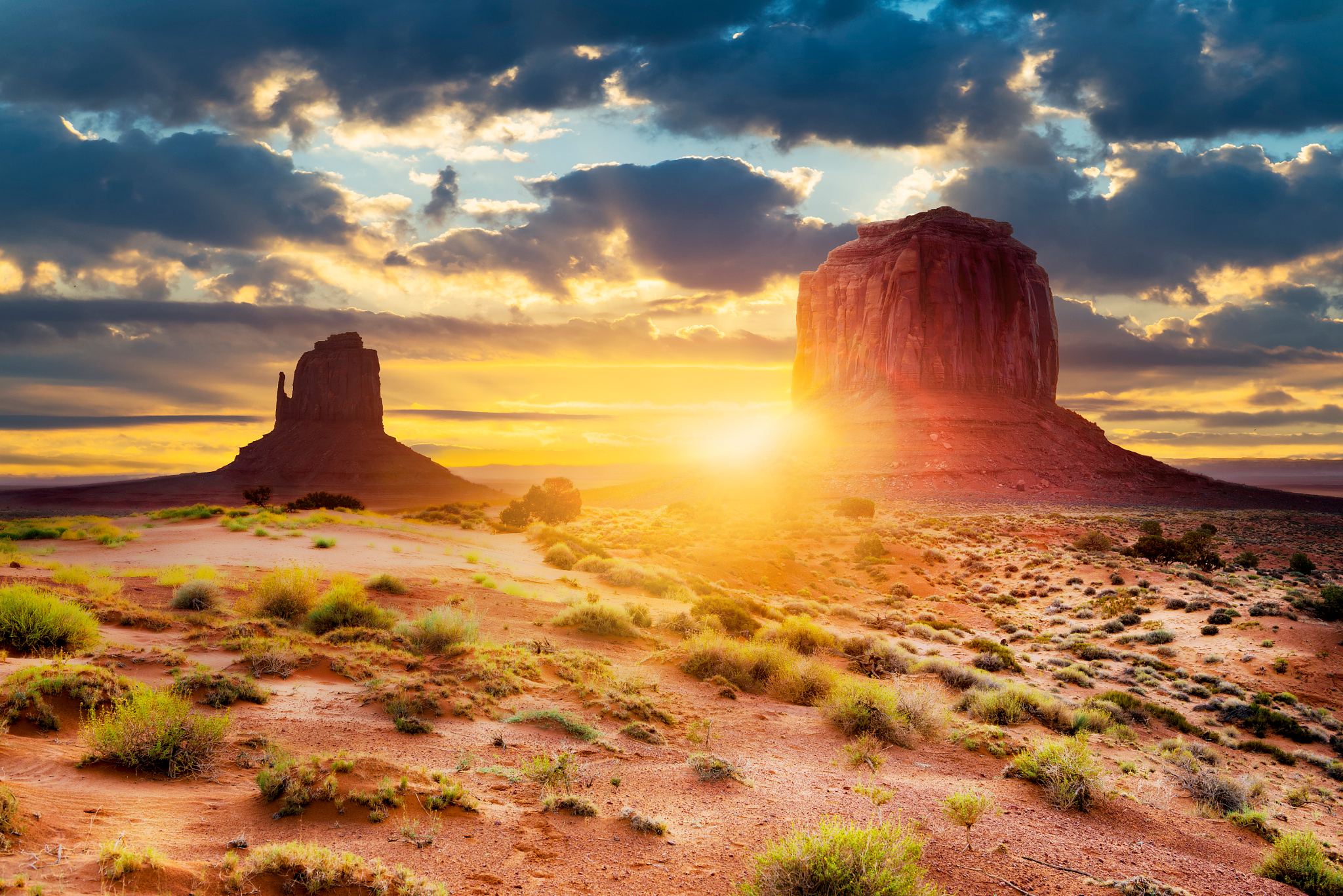Monument Valley Glow Stunning Navajo Desert Sunrise Landscape HD 