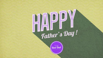 A vibrant HD desktop wallpaper featuring the text Happy Father's Day! with playful colors and patterns, celebrating the holiday dedicated to fathers.