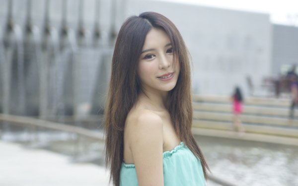 Women Zhang Qi Jun Julie Chang Model Asian Taiwanese Smile Hair Bokeh HD Wallpaper | Background Image