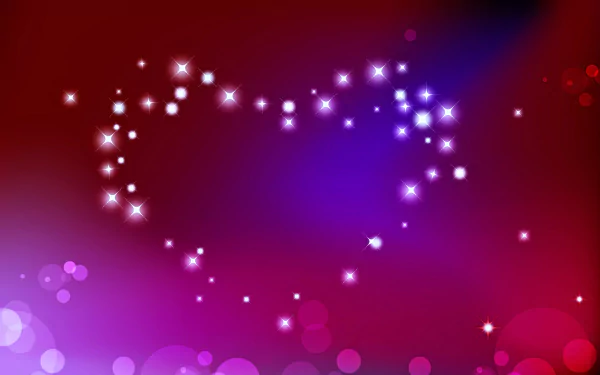 Artistic 4K Ultra HD PC wallpaper featuring a sparkling heart shape formed by glowing stars on a vibrant red and purple gradient background.