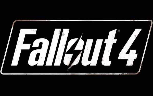 A striking 4K Ultra HD wallpaper featuring the iconic logo of Fallout 4, capturing the essence of the popular video game in vivid detail.