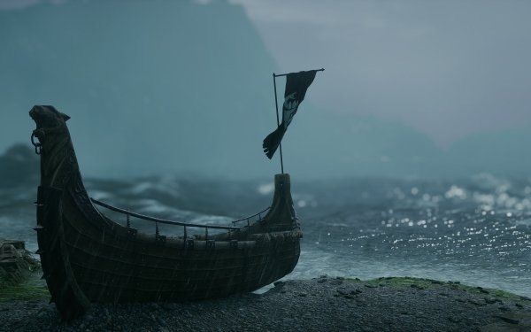 Video Game Dragon Age: Inquisition Dragon Age Sea Shore Boat Rain HD Wallpaper | Background Image