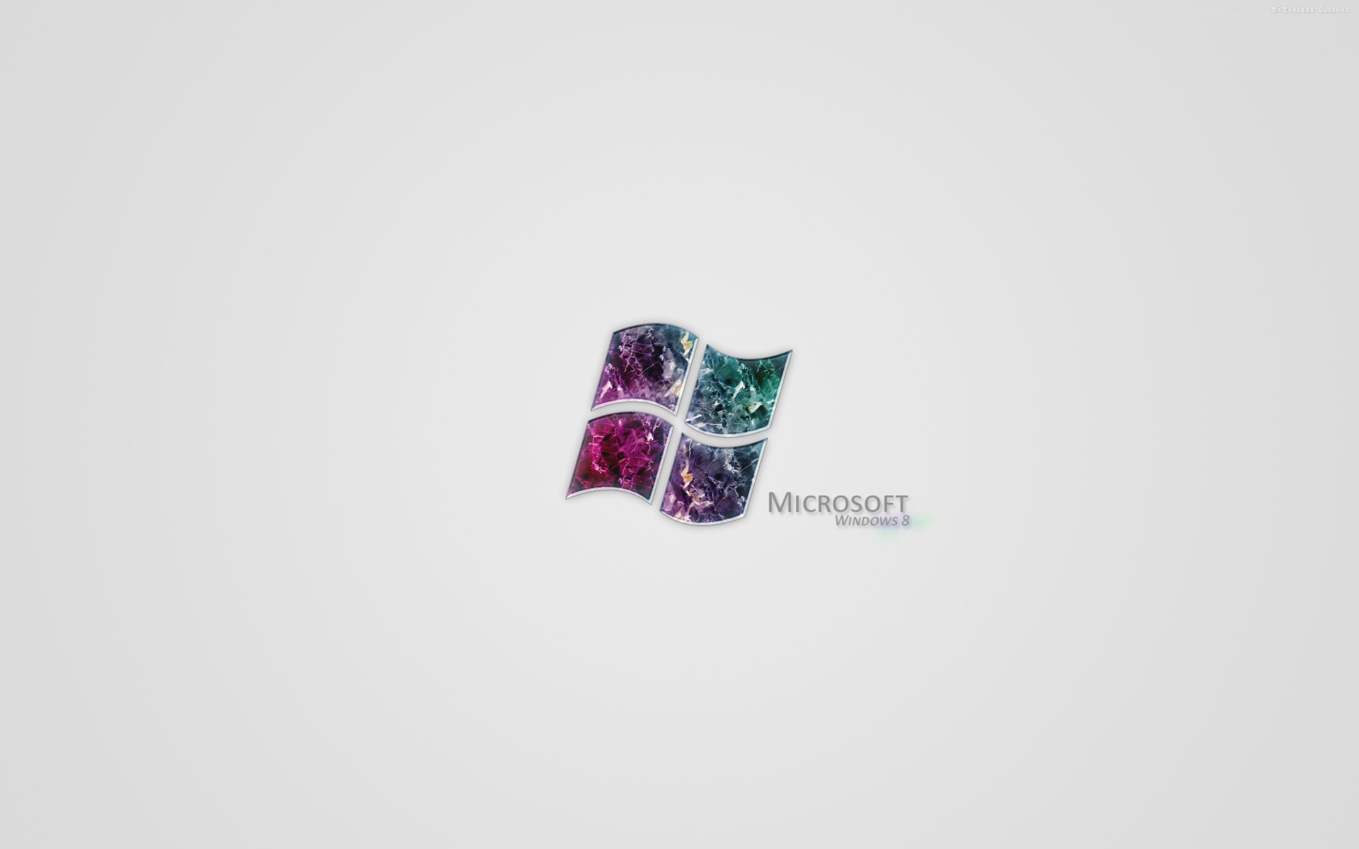 A vibrant HD desktop wallpaper featuring the Microsoft Windows logo, designed with colorful textures, representing Windows 8 technology.