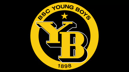 BSC Young Boys sports crest — bold yellow-and-black YB circular logo with star and 1898 on a 5K Ultra HD PC desktop wallpaper background.
