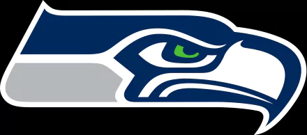 A striking 4K Ultra HD desktop wallpaper featuring the Seattle Seahawks logo, showcasing the team's iconic colors and fierce design in a bold, graphic style.