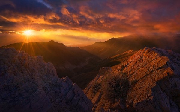 Nature Landscape Cloud Sunbeam Mountain HD Wallpaper | Background Image