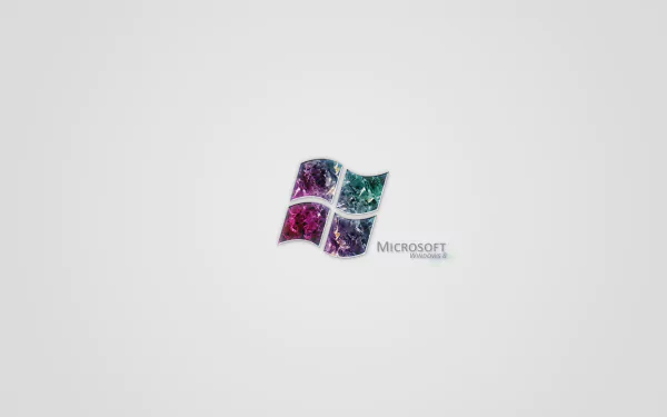 A vibrant HD desktop wallpaper featuring the Microsoft Windows logo, designed with colorful textures, representing Windows 8 technology.