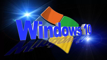 HD desktop wallpaper featuring the Windows 10 logo with a colorful, illuminated background. Tags: technology, Windows 10.