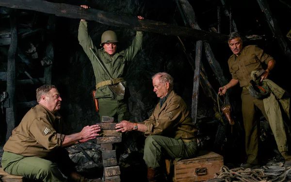 Matt Damon John Goodman George Clooney Bill Murray movie The Monuments Men HD Desktop Wallpaper | Background Image