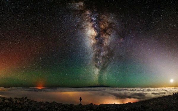 Sci Fi Milky Way Landscape HD Wallpaper | Background Image