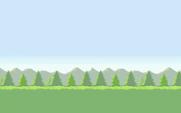 HD PC desktop wallpaper featuring a scenic, pixel-art forest landscape from the video game Pokémon: Ruby, Sapphire, and Emerald.