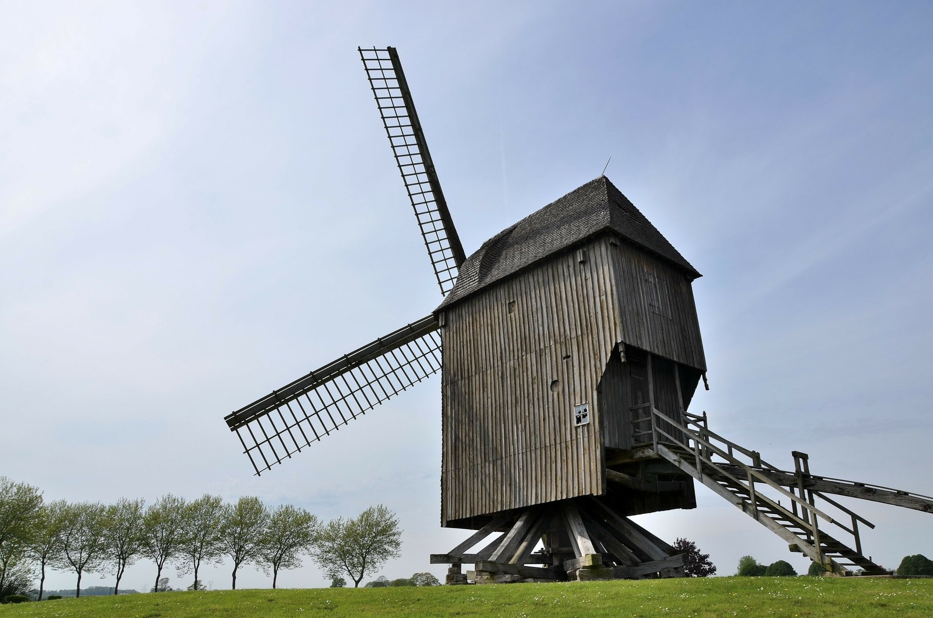 Download Man Made Windmill 4k Ultra HD Wallpaper