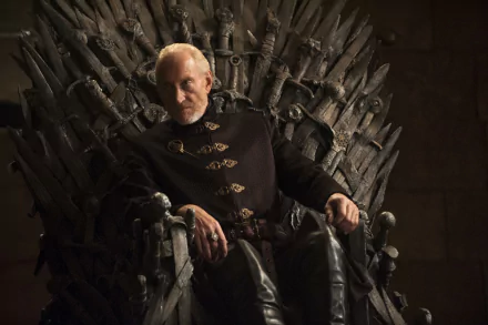  Tywin sitting on the Iron Throne