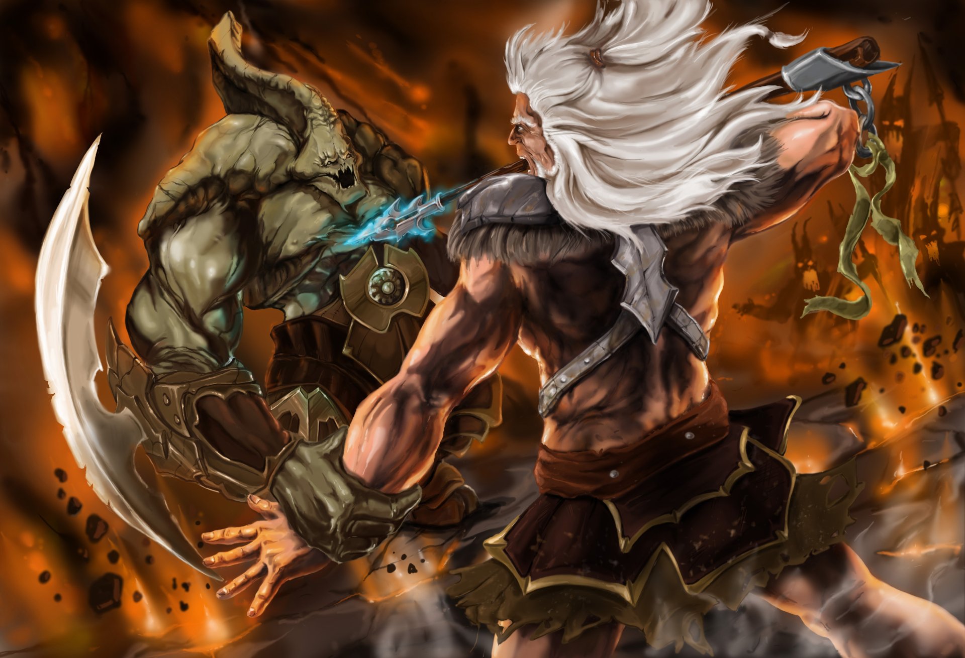 Download Barbarian (Diablo III) Video Game Diablo III 4k Ultra HD Wallpaper by Viktor Hajek