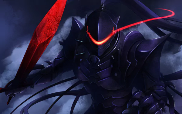 A dynamic HD wallpaper featuring Berserker from Fate/Zero, clad in dark armor and wielding a red sword, capturing the powerful essence of the anime.