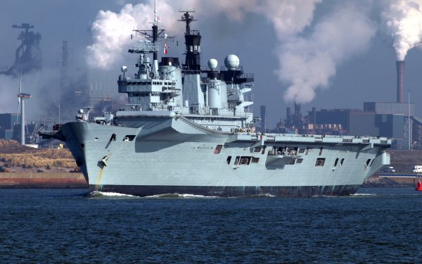 Military HMS Illustrious (R06) Warships Royal Navy Aircraft Carrier Warship HD Wallpaper | Background Image