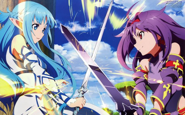 Anime Sword Art Online II Sword Art Online Schwert Schlacht Asuna Yuuki Yuuki Konno HD Wallpaper | Hintergrund