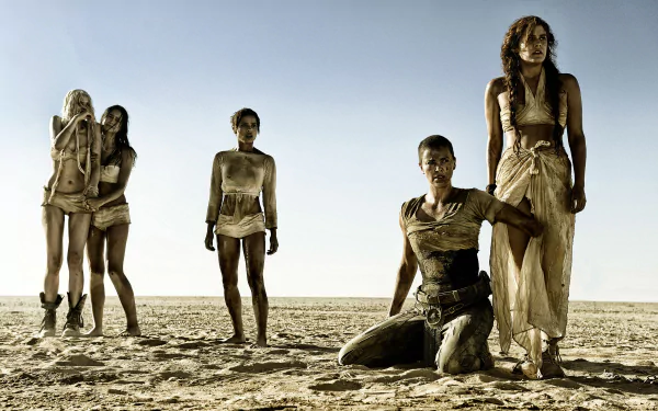 Toast the Knowing Zoë Kravitz Cheedo the Fragile Courtney Eaton The Dag (Mad Max) Abbey Lee Capable (Mad Max) Riley Keough Imperator Furiosa Charlize Theron movie Mad Max: Fury Road HD Desktop Wallpaper | Background Image