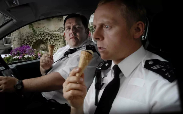 Nick Frost Simon Pegg movie Hot Fuzz HD Desktop Wallpaper | Background Image