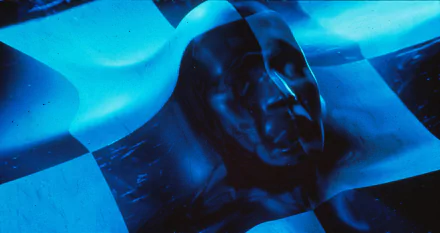 HD PC desktop wallpaper featuring a stylized, blue-toned image inspired by the movie Terminator 2: Judgment Day.