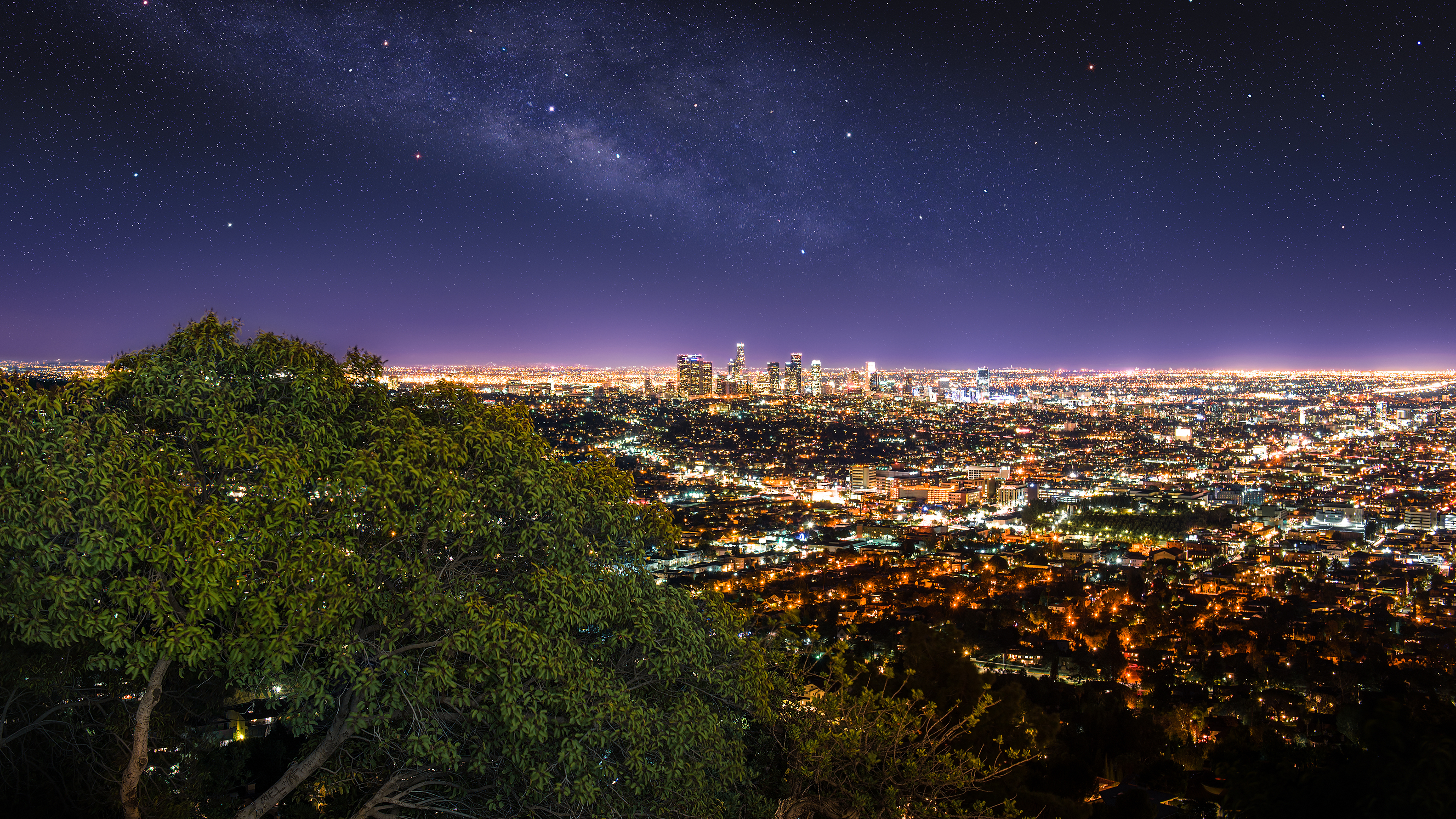 Starry night in Los Angeles, California
